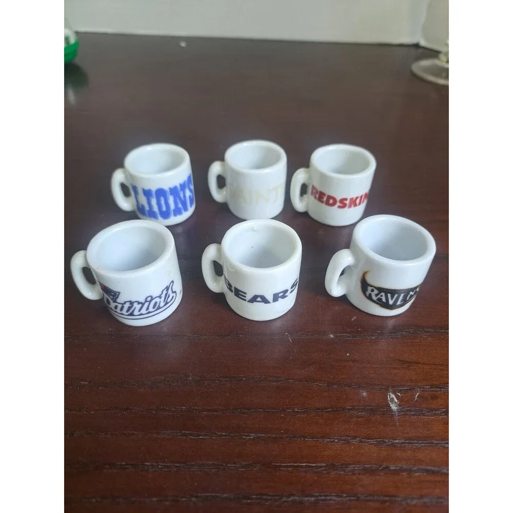 6 NFL mini Bubblegum Machine Mugs Patriots, Bears, Saints, Lions, Redskins,...